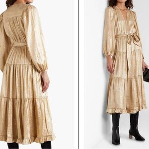 Ulla Johnson Helena Tiered Silk And Lurex-Blend Jacquard Midi Dress